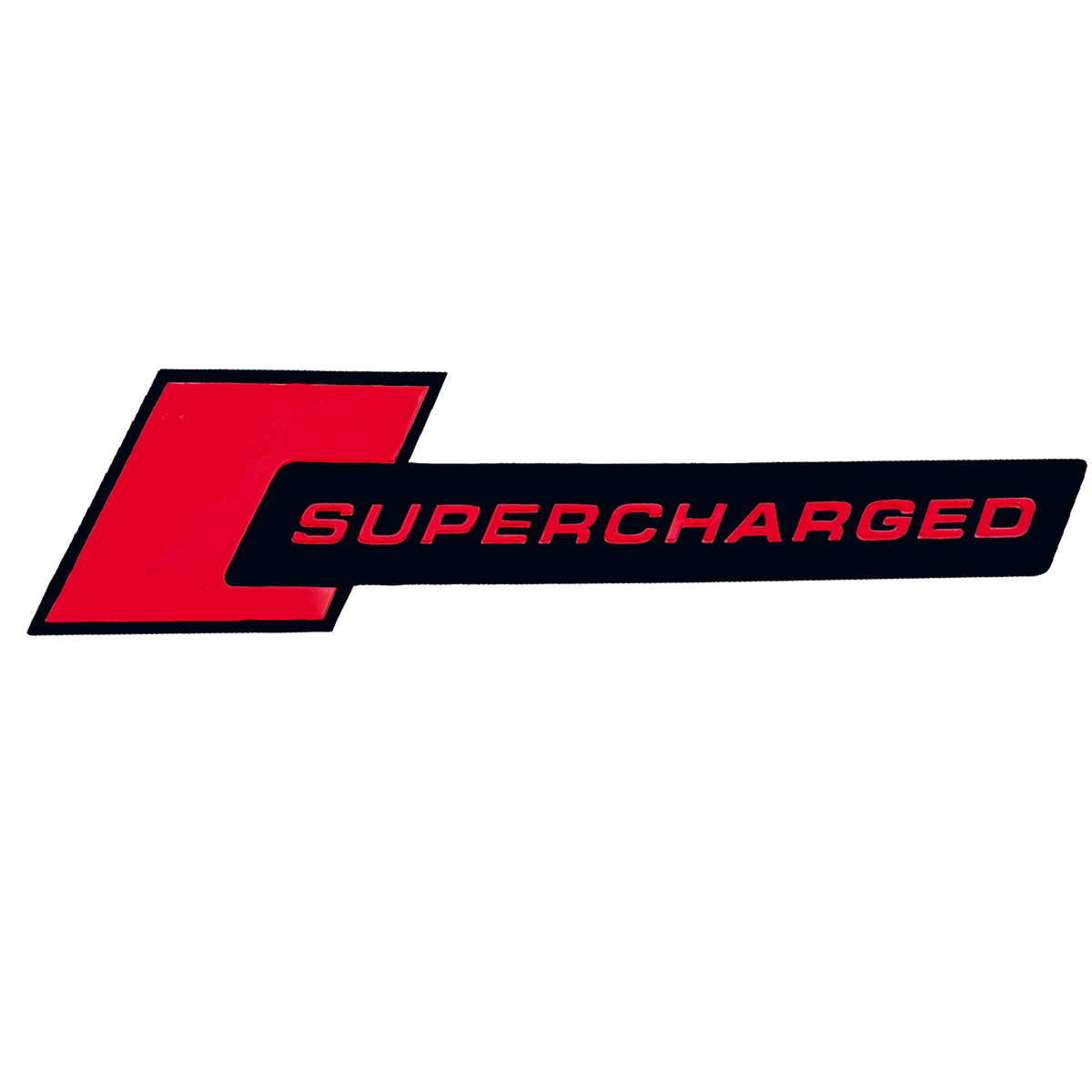 1 stk. Sort Audi Supercharged Emblem med Røde Detaljer