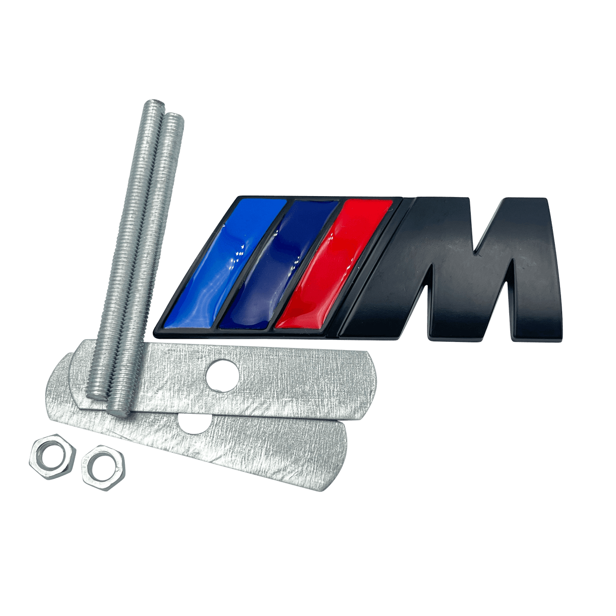 Svart BMW M-Sport foran emblem