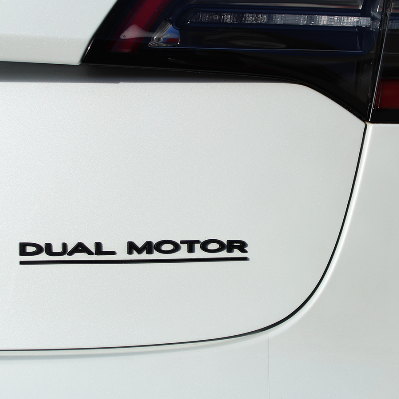 Sort Tesla DUAL MOTOR Bag Emblem Badge