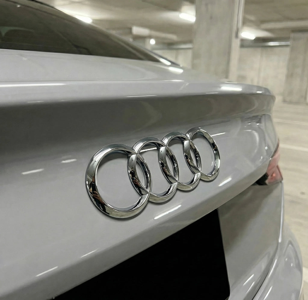 Audi Bag Logo Chrome 195 x 68mm (curved)