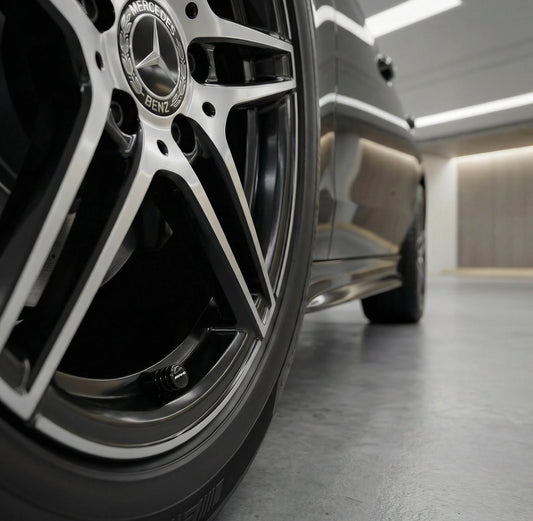 4 stk. Mercedes AMG Sorte Ventilhætter Aluminium