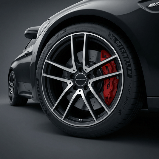 4 stk. Mercedes-Benz AMG Centerkapsler Sort 75mm