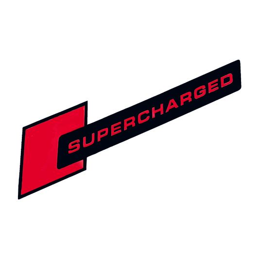 1 stk. Sort Audi Supercharged Emblem med Røde Detaljer