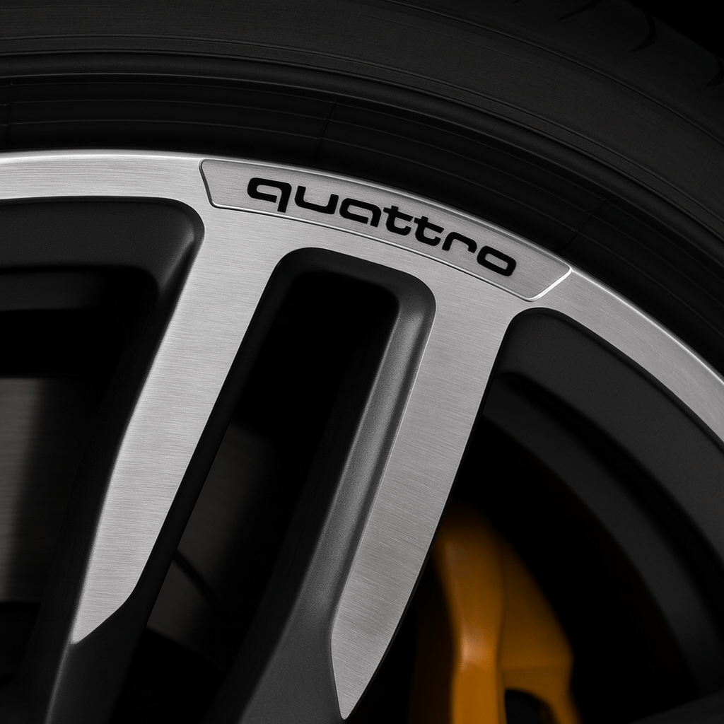 4 stk. Chrome quattro Fælg Klistermærker i Aluminium