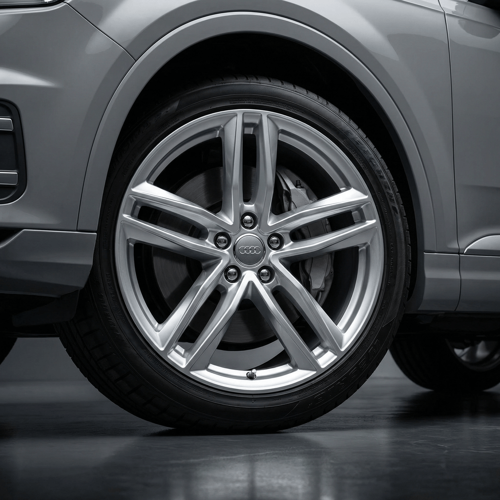 4 Stk. Chrome Audi Centerkapsler med Chrome Kant