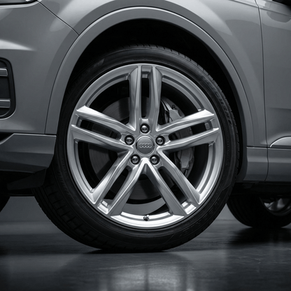 4 Stk. Chrome Audi Centerkapsler med Chrome Kant
