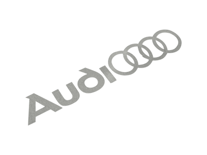 2 stk. Audi Logo Bremsekaliber klistermærker Hvid 95 × 15mm