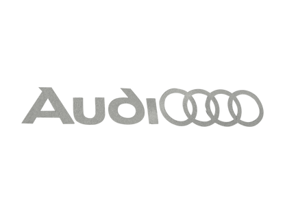 2 stk. Audi Logo Bremsekaliber klistermærker Hvid 95 × 15mm