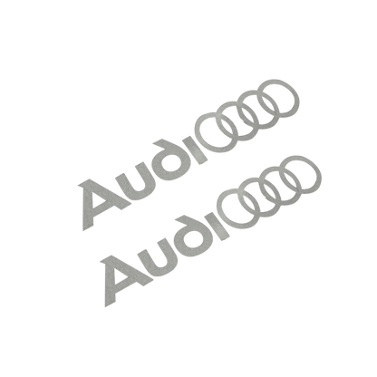 2 stk. Audi Logo Bremsekaliber klistermærker Hvid 95 × 15mm