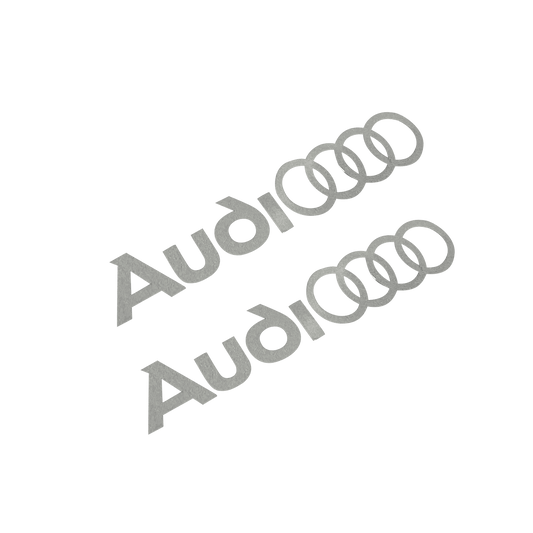 2 stk. Audi Logo Bremsekaliber Klistermærker Hvid 63 × 9mm