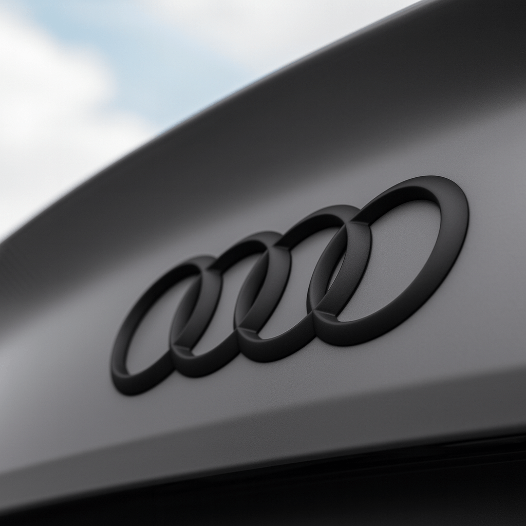Audi Bag Logo Mat Sort Finish 193 x 67mm