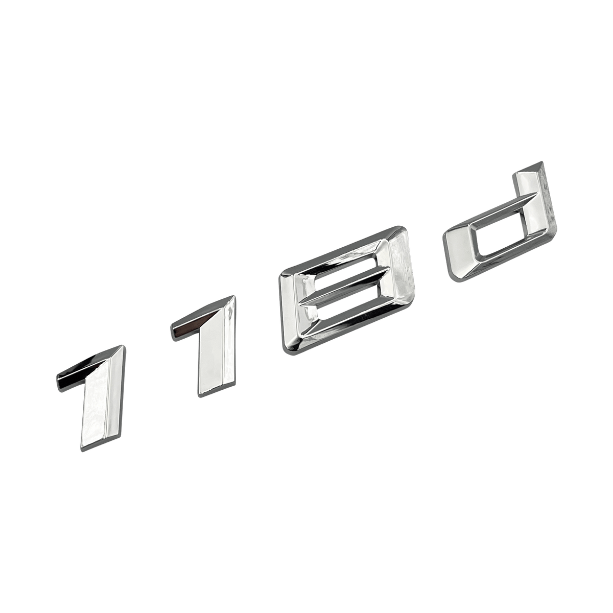 Chrome BMW 118d Model Emblem