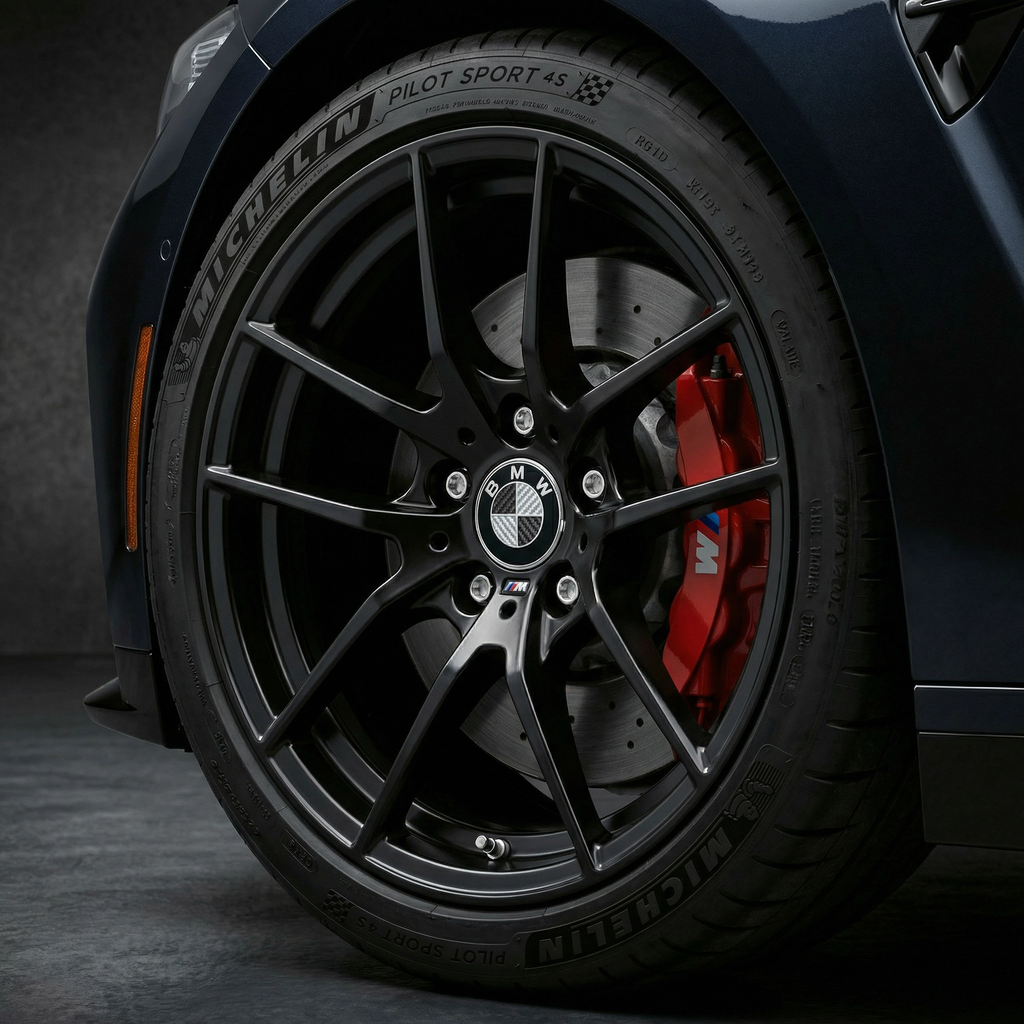 4 stk. BMW Center Caps i ekte karbonfiber 68mm