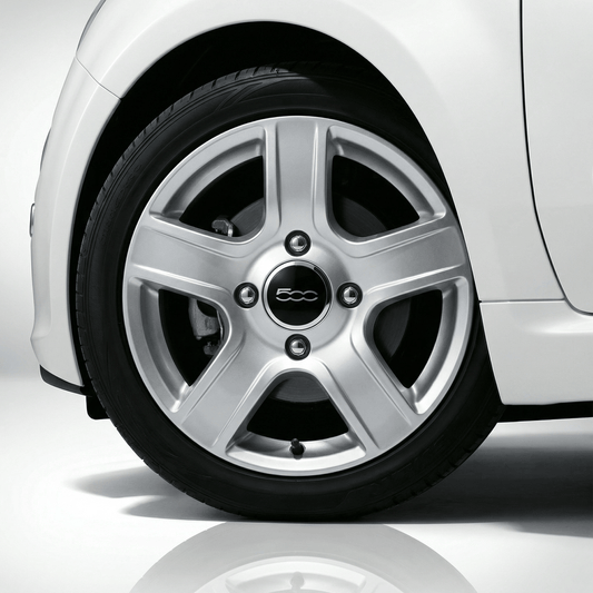 4 stk. Fiat 500 Centerkapsler i Sort og Chrome 60mm