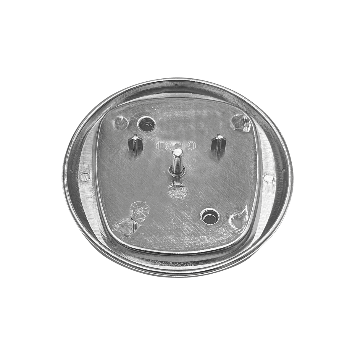 Fiat 500 frontlogo i rødt og krom 92 mm