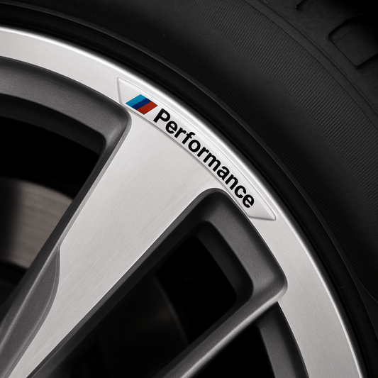 4 stk. Chrome BMW ///M Performance Fælg Klistermærker i Aluminium
