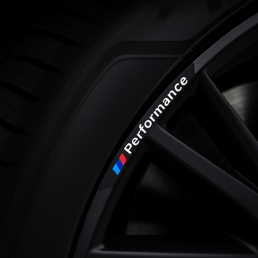 4 stk. Sorte BMW ///M Performance Fælg Klistermærker i Aluminium