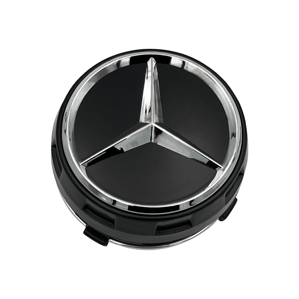 4 stk. Mercedes-Benz Stjerne Centerkapsler Sort Full 75mm