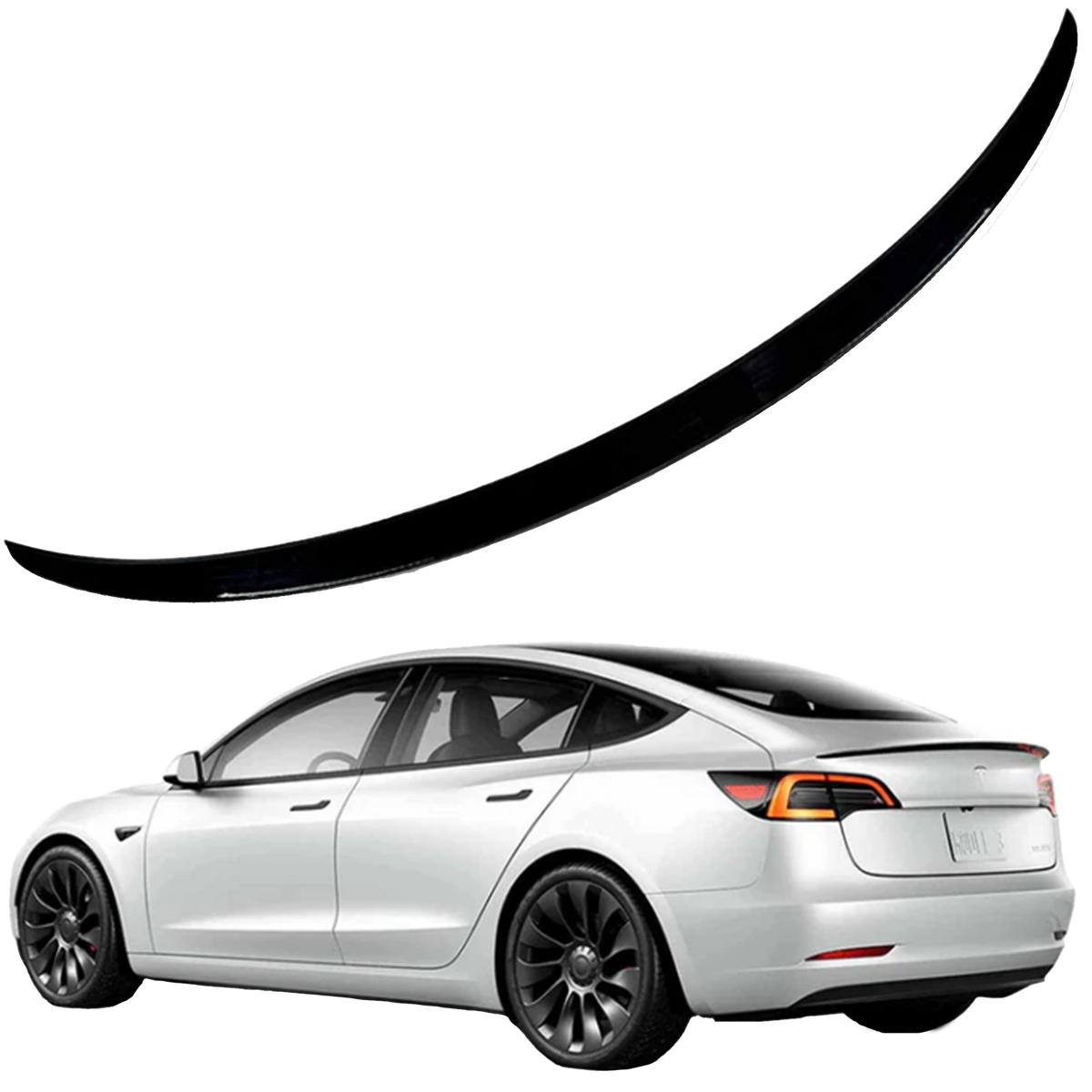 Tesla Performance Spoiler blank svart – modell 3