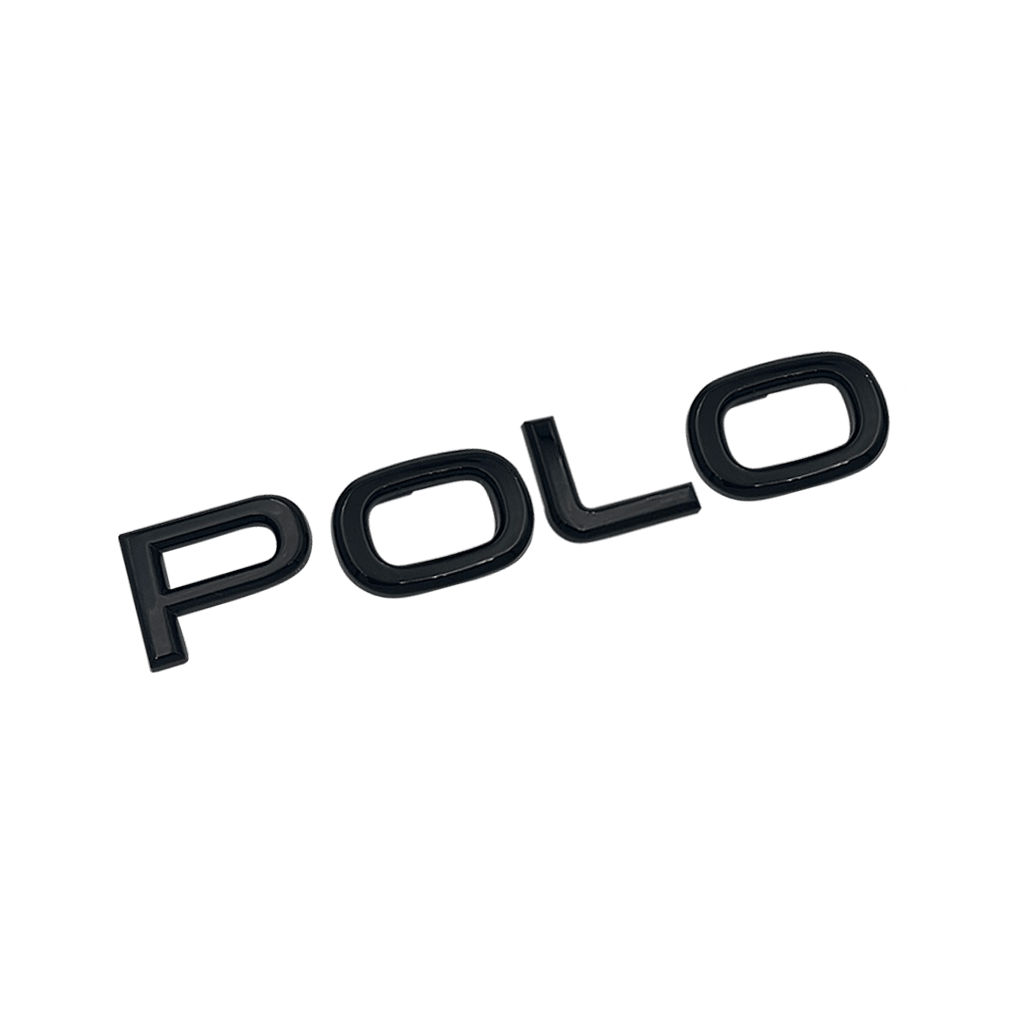 Svart VW "Polo"-modell bakre emblem - Polo 6 2017+