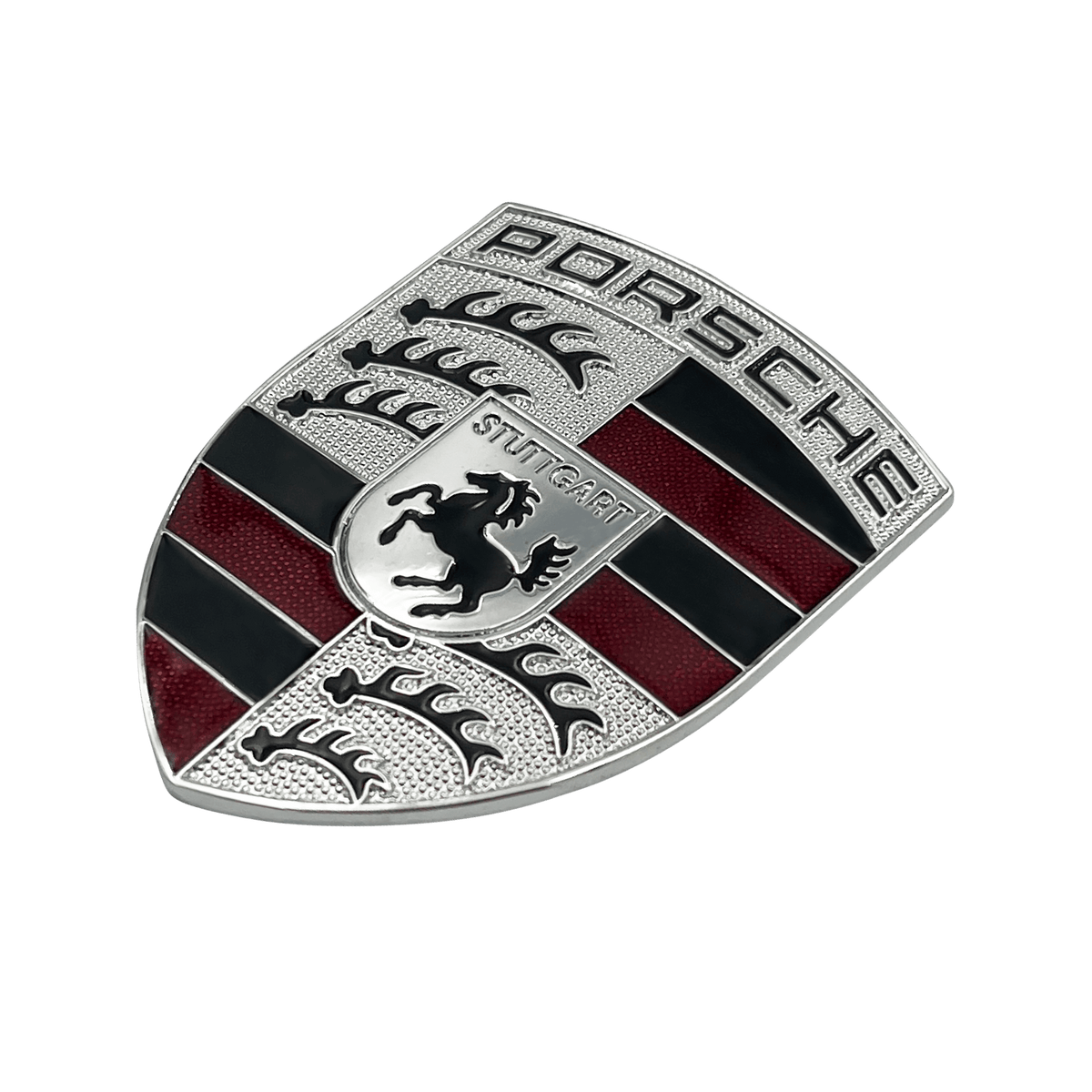 Porsche frontlogo 67 x 50 mm emblem sølvfinish