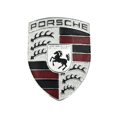 Porsche frontlogo 67 x 50 mm emblem sølvfinish