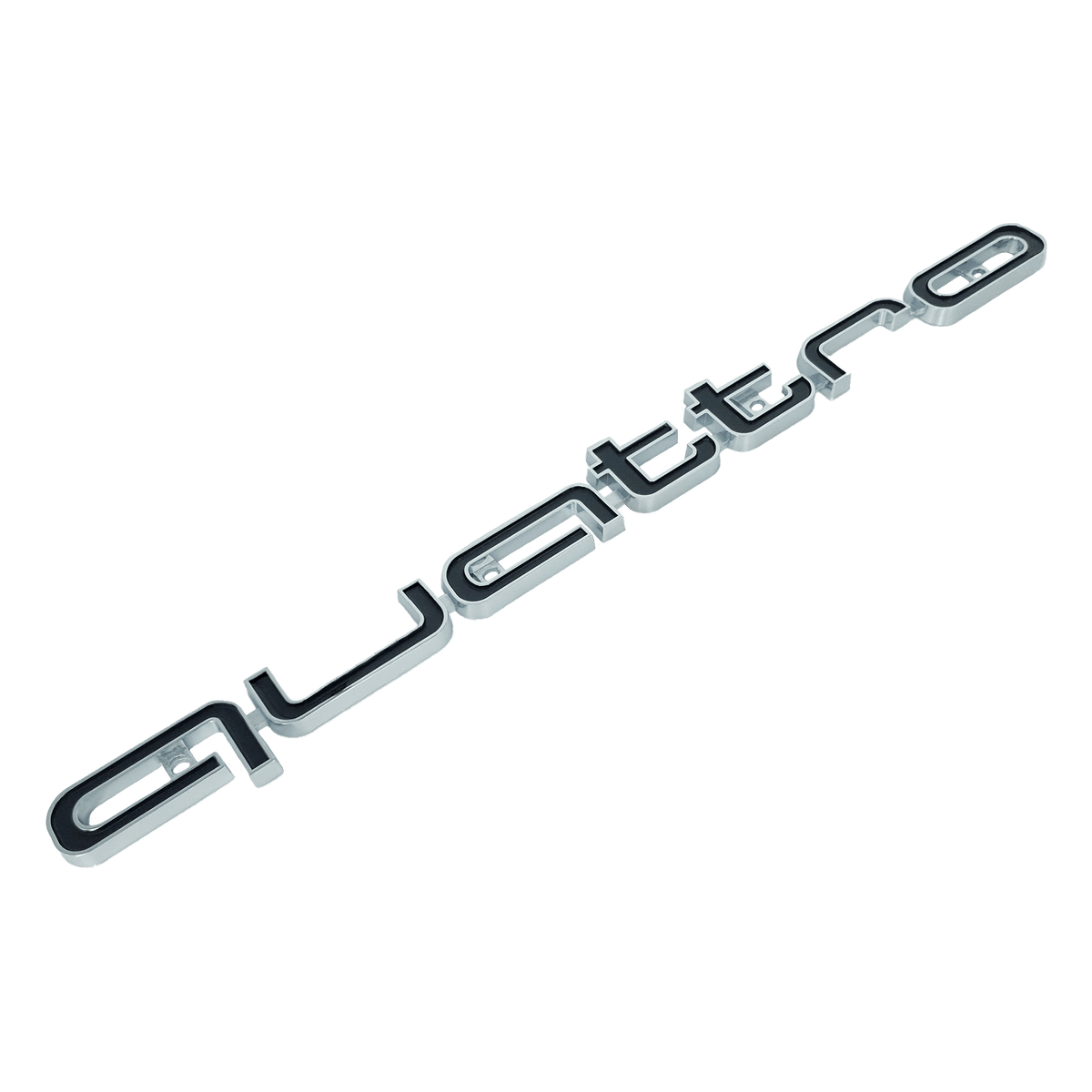 Audi quattro Front Grill Emblem Blank Sort med Chrome Kant