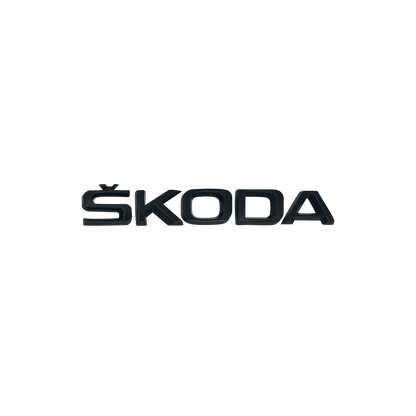 "Skoda" Tekst Bag Emblem Sort 150x20mm