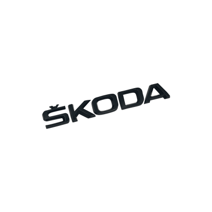 "Skoda" Tekst Bag Emblem Sort 150x20mm