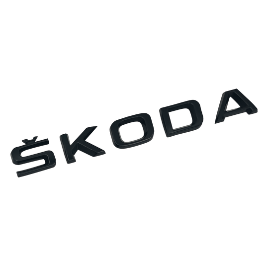 "Skoda" Tekst Bag Emblem Sort 573x37mm