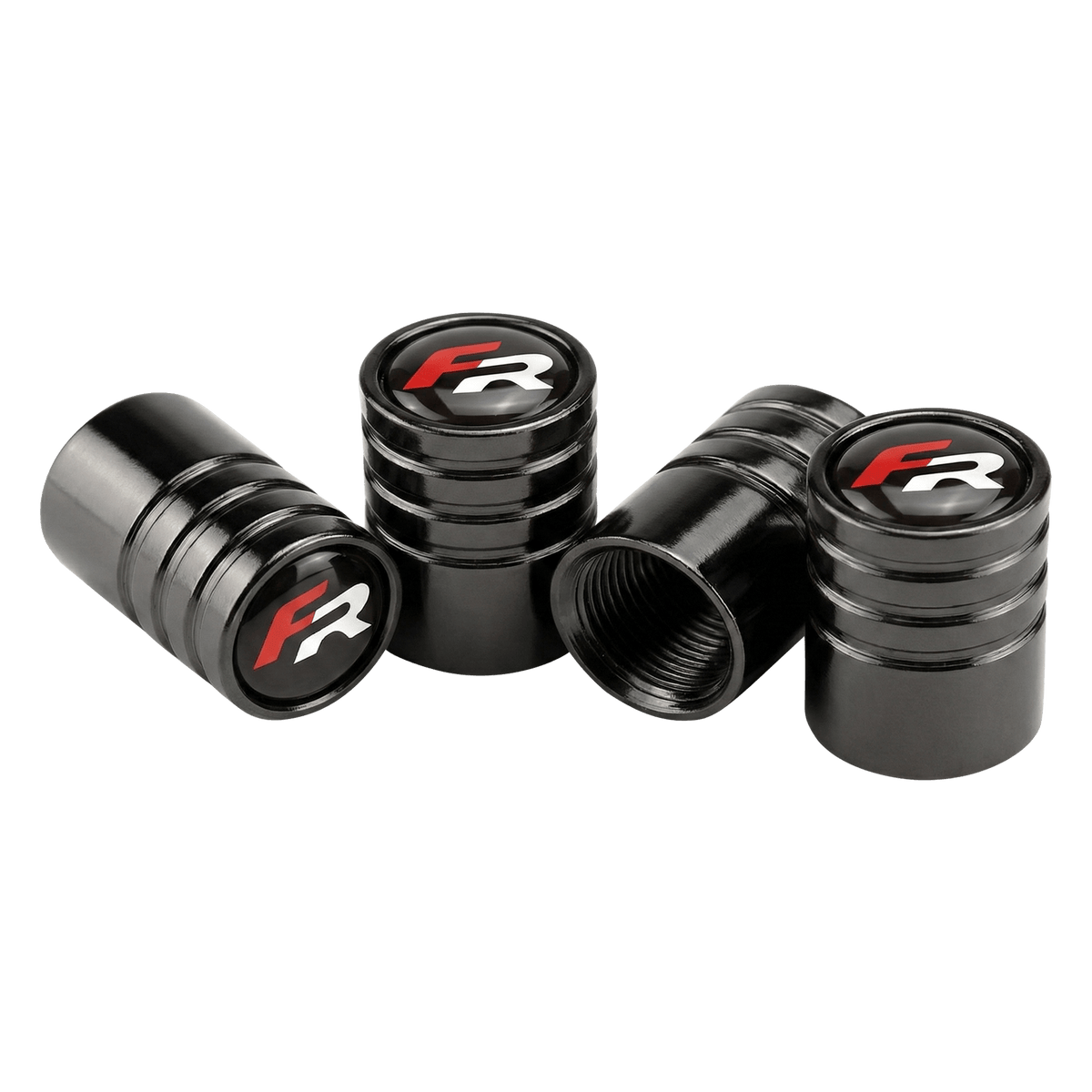 4 stk. Seat FR Logo Ventilhætter Sort Aluminium