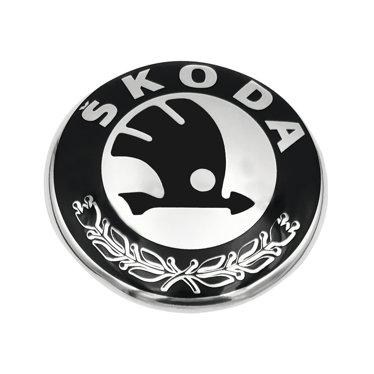 Skoda Bag Logo Sort og Chrome 80mm