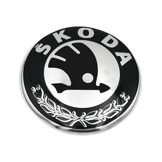 Skoda Bag Logo Sort og Chrome 80mm