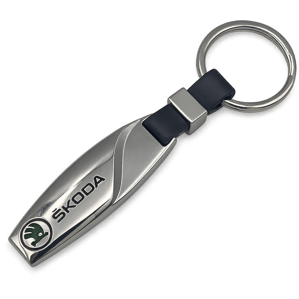 Chrome Skoda Nøglering