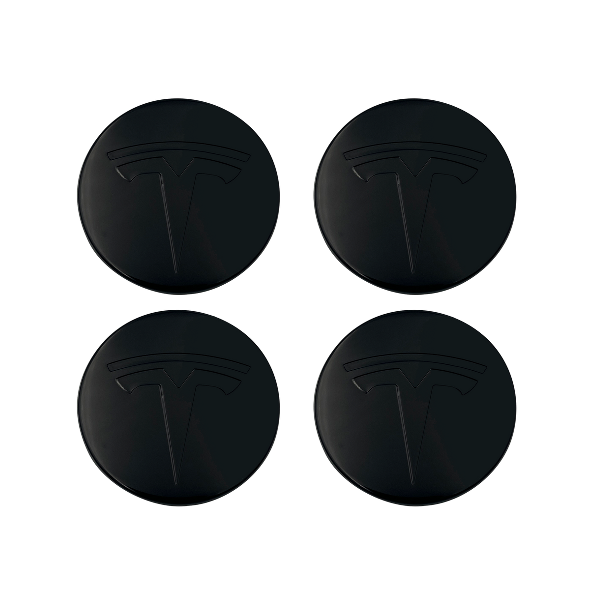 4 stk. All Black Tesla Centerkapsler 57mm