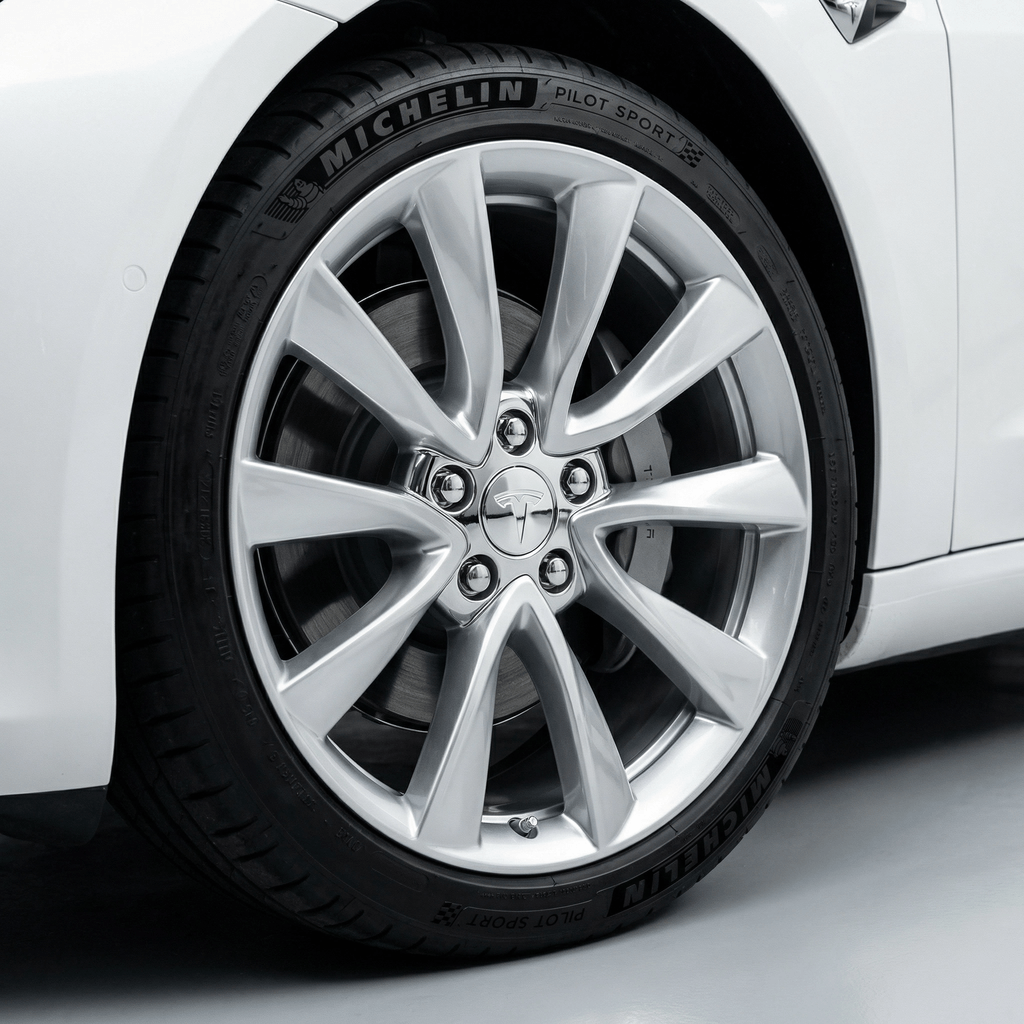 4 stk. Tesla Centerkapsler i Brushed Metal Finish 57mm