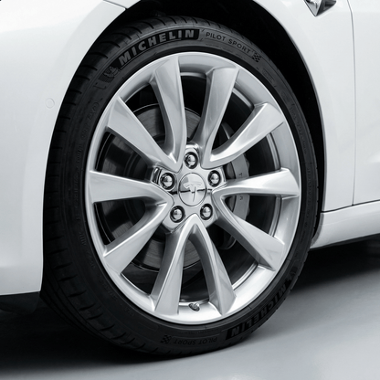 4 stk. Tesla Centerkapsler i Brushed Metal Finish 57mm