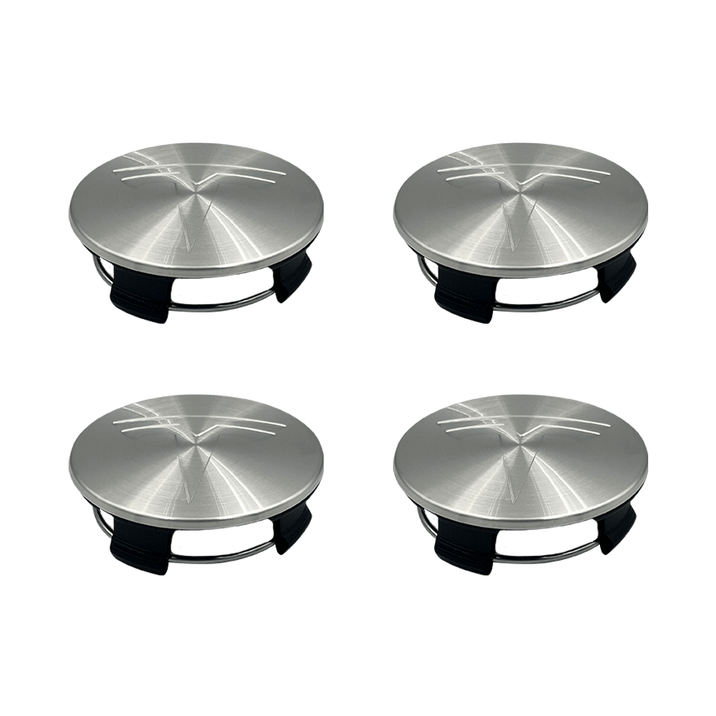 4 stk. Tesla Centerkapsler i Brushed Metal Finish 57mm