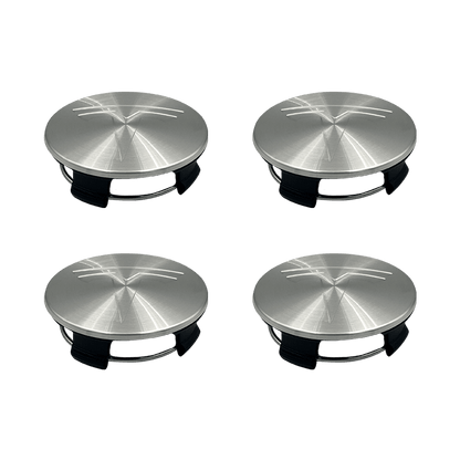 4 stk. Tesla Centerkapsler i Brushed Metal Finish 57mm
