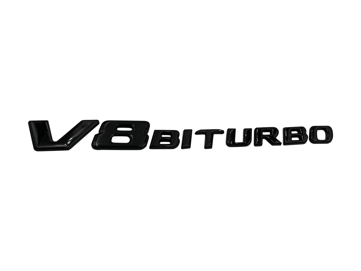 2 stk. Sorte Mercedes V8biturbo Emblemer