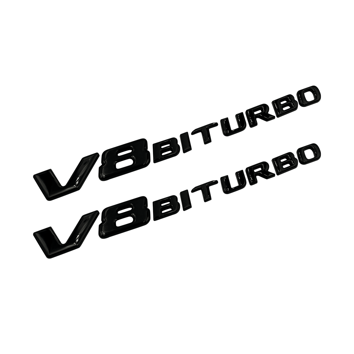 2 stk. Sorte Mercedes V8biturbo Emblemer