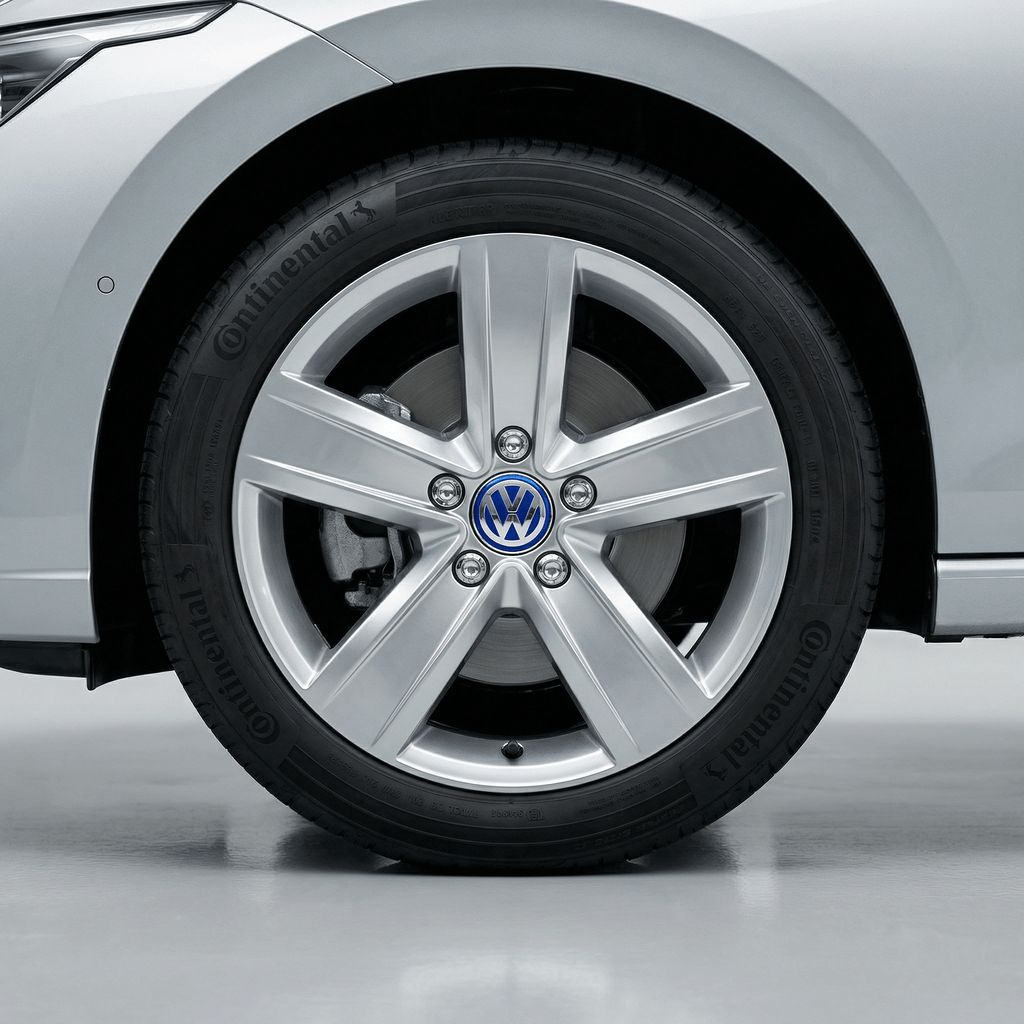 4 Stk. Blå & Chrome VW Centerkapsler