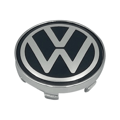 4 Stk. Sort & Chrome VW Centerkapsler 2016+