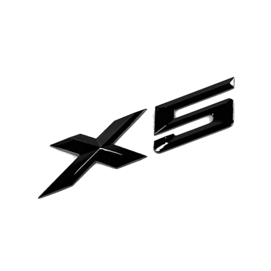 Glanset svart BMW X5-emblem