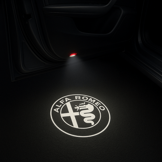 2 Stk. Alfa Romeo Logo Indstigningslys Sort/Hvid