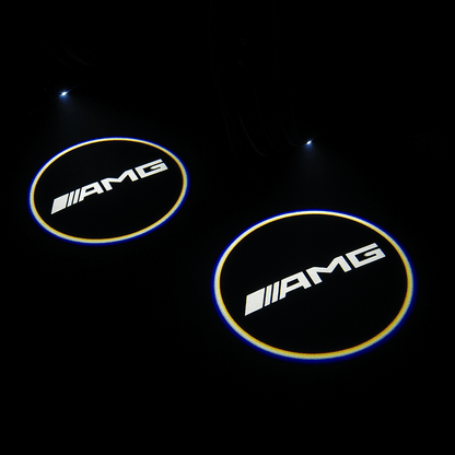 2 Stk. Mercedes AMG Logo med ring Indstigningslys