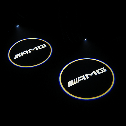 2 Stk. Mercedes AMG Logo med ring Indstigningslys