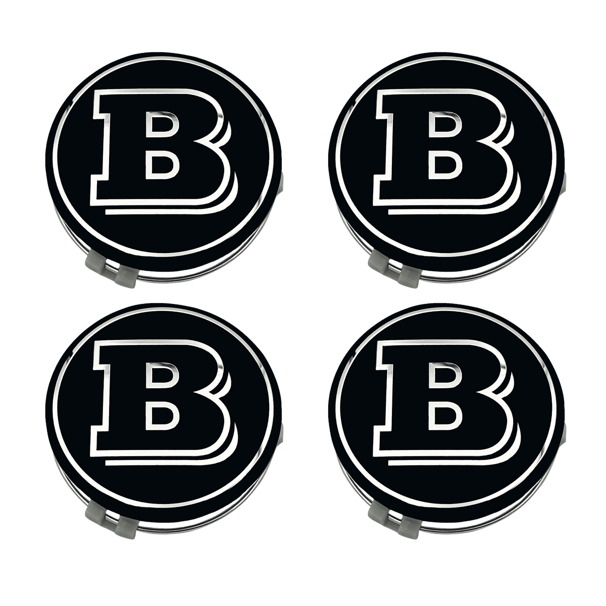 4 stk. Brabus Center Caps i Sort 75mm