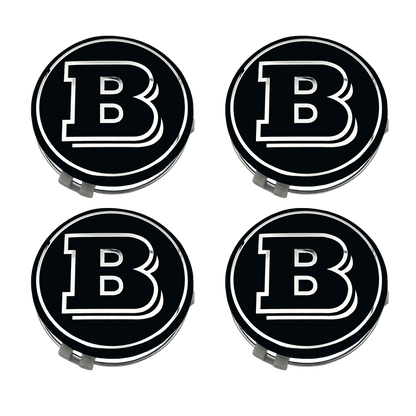 4 stk. Brabus Center Caps i Sort 75mm