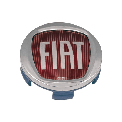 4 stk. Fiat 500 senterkopper i rødt og krom 60 mm